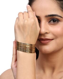 Ethnic Traditional Gold Classic Bangle Set For Women (Set Of 12)