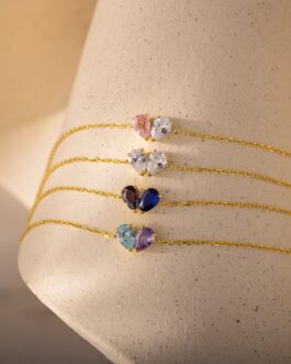 Toi et Moi Teardrop Heart Bracelet