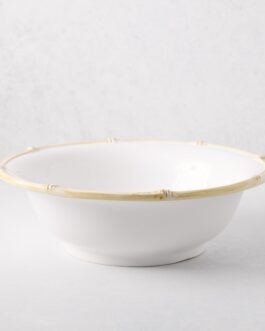 Bamboo Ceramic Serve Bowl with Natural Edge