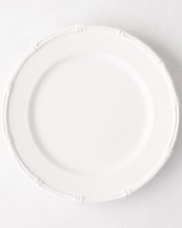 Bamboo White Ceramic Salad Plate