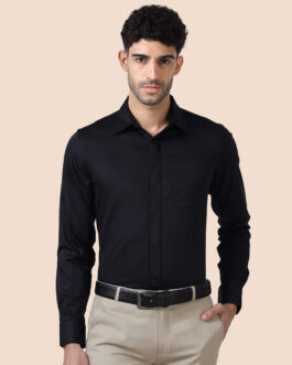 Bennet Black Shirt With Concealed Placket