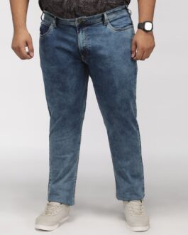 Plus Size Men Stretchable Zach Fit Jeans -Medium Cloud Blue Wash