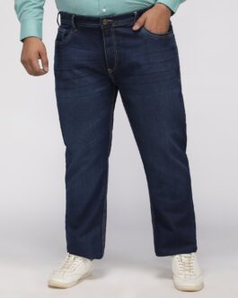 Plus Size Men Stretchable Tapered Fit Jeans - Dark Wash