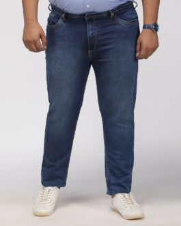 Plus Size Kevin Fit Deep Indigo Wash Stretch Jeans For Men?