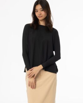 Black Ribbed Swing T-Shirt