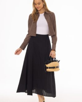 Black Striped Maxi Skirt