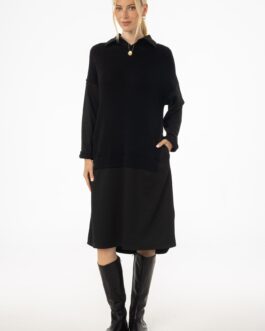 Black Sweater Shirt Dress