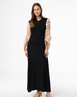 Black and Bone Colorblock Maxi Dress