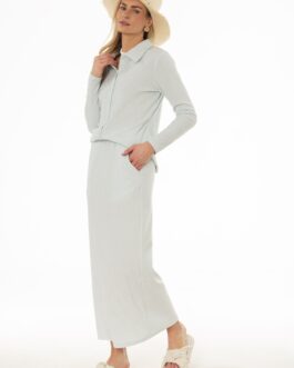 Blue Terry Maxi Skirt