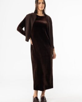 Brown Velour Basic Maxi