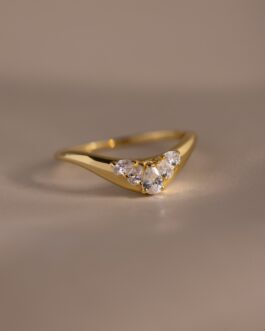 Sunrise Diamond Curve Ring