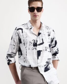 Abstract Print Full Sleeves Shirt