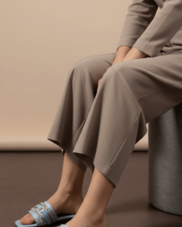 Sky Blue Casual Slipper For Ladies