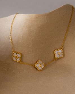 Pearl Clover Letter Bracelet