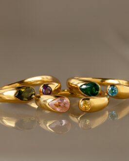 Toi et Moi Birthstone Signet Ring