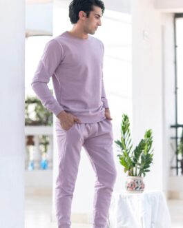Solid Lilac Sweatshirt Pattern with Shorts Co-Ord Set