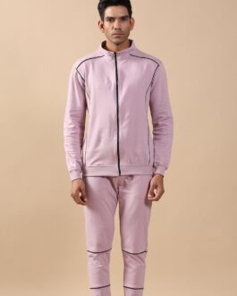 Solid Lilac Zipper Pattern Co-ord Set