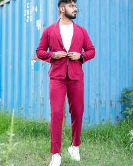 Burgundy Linen Suit