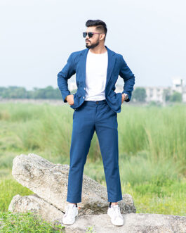 Navy Blue Linen Suit