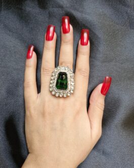 Women Green Stone Studded Ring