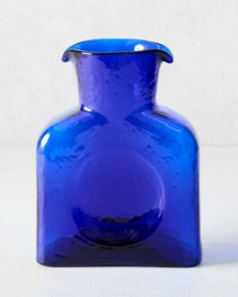 Cabell Blue Square Glass Pitcher
