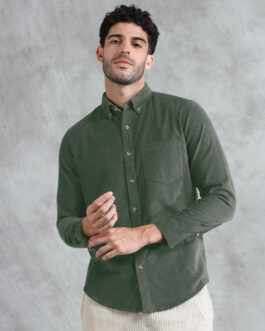 Cruise Corduroy Shirt In Leaf Green