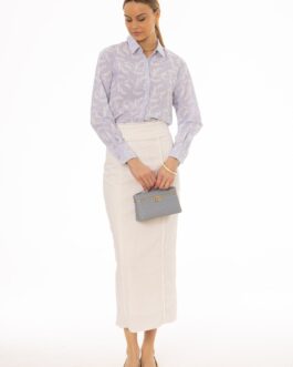 Cream Lace Trim Maxi Skirt