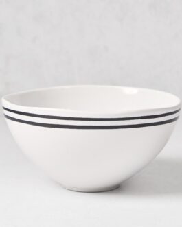 Little Wish Draft Black Double Stripe Stoneware Bowl