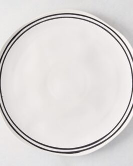 Little Wish Draft Black Double Stripe Stoneware Dinner Plate