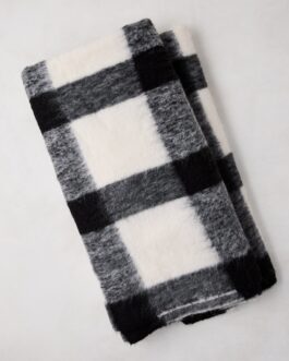 Little Wish Black Buffalo Check Alpaca Throw Blanket