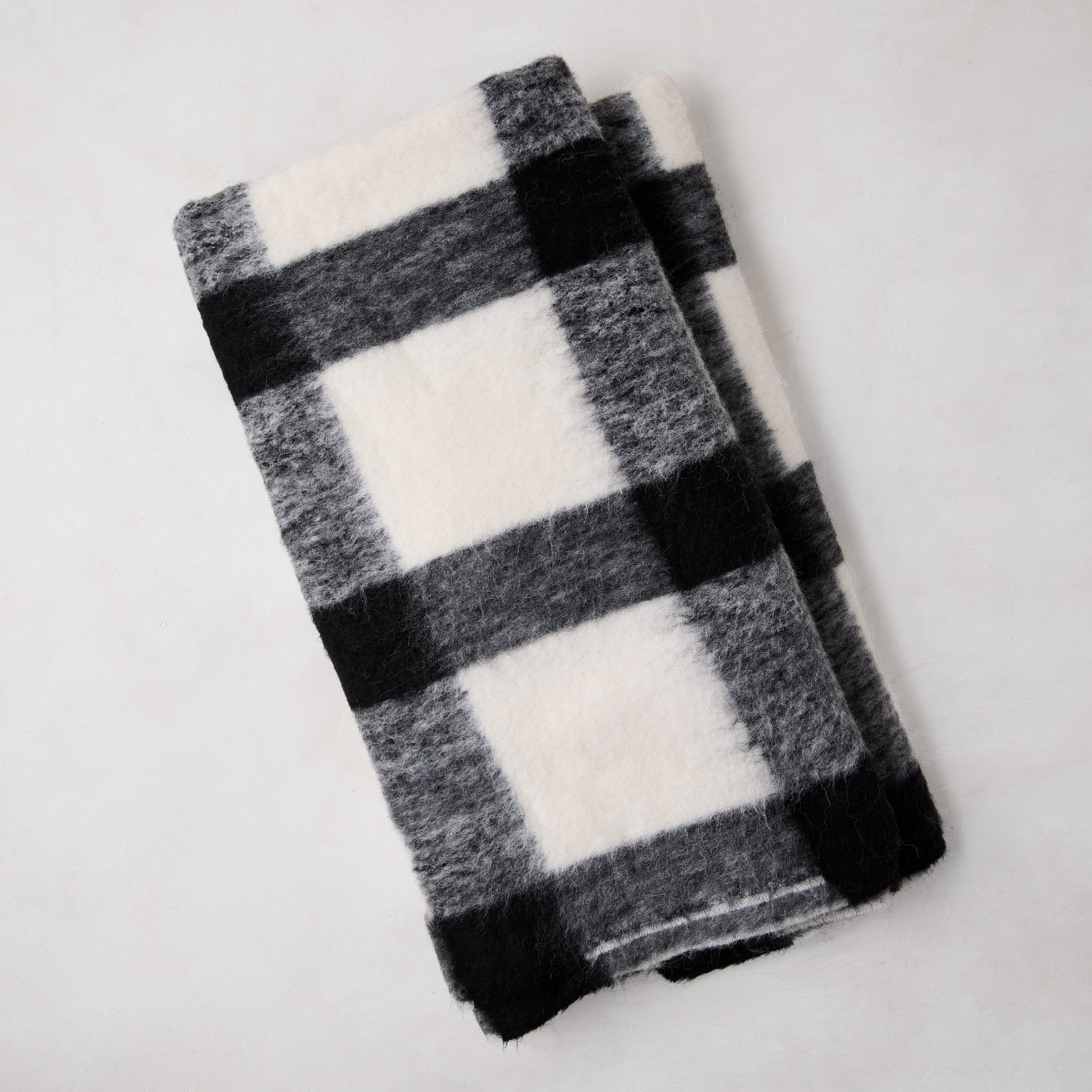 Little Wish Black Buffalo Check Alpaca Throw Blanket