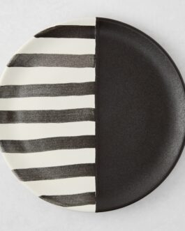 Little Wish Domino Painted Half Stripe Salad Plate