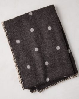 Little Wish Alpaca Grey Polka Dot Throw Blanket