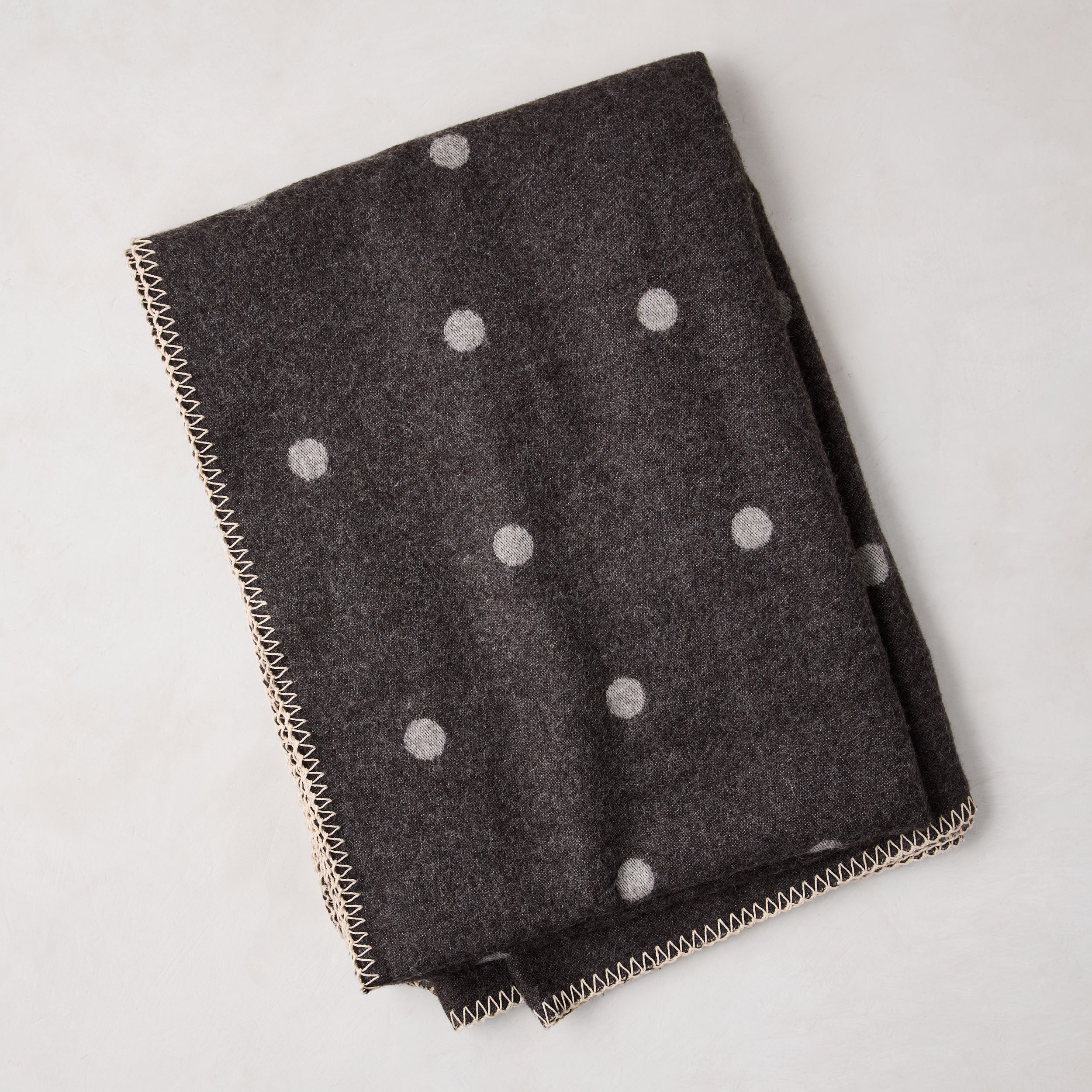 Little Wish Alpaca Grey Polka Dot Throw Blanket