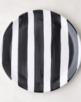 Little Wish Domino Striped Stoneware Salad Plate