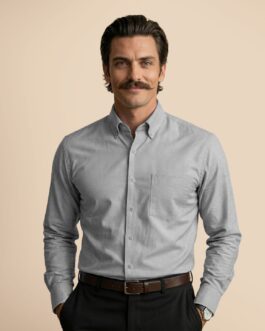 Royal Oxford Dobby Shirt in Dove Grey
