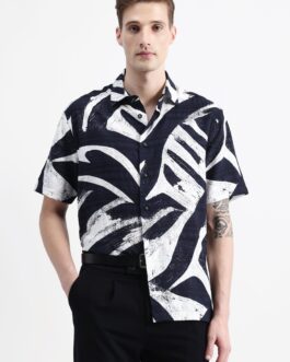 Abstract Print Half Sleeve Shirt
