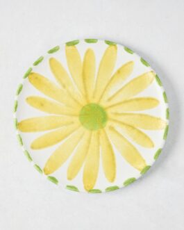 Hand-Painted Yellow Daisy Appetizer Plate
