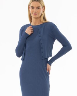 Denim Blue Basic Cardigan
