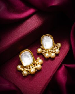 Women Traditional Kundan Pearl Earrings