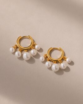 Pearl Chandelier Huggies