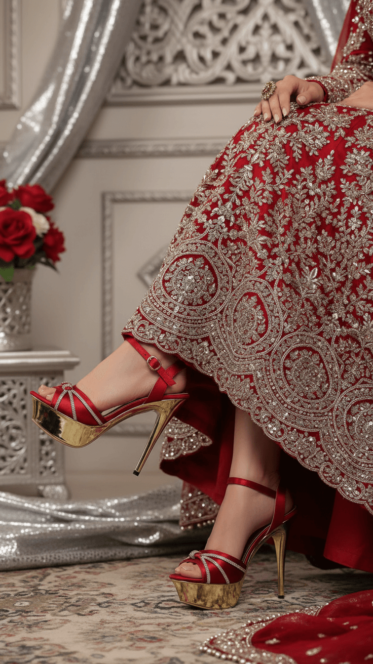 Maroon Fancy Bridal Sandal