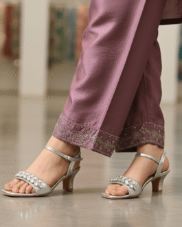 Silver Fancy Sandal For Ladies