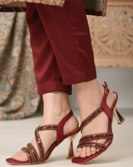 Maroon Fancy Sandal For Ladies