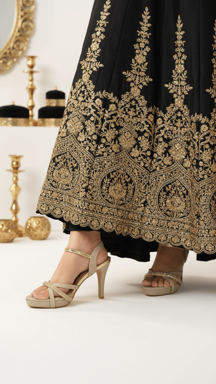 Golden Fancy Bridal Sandal