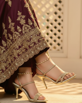 Golden Fancy Bridal Sandal