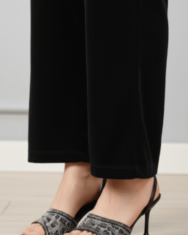 Black Fancy Sandal For Ladies