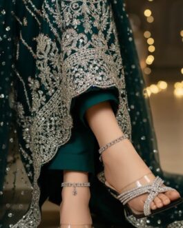 Black Fancy Bridal Slipper