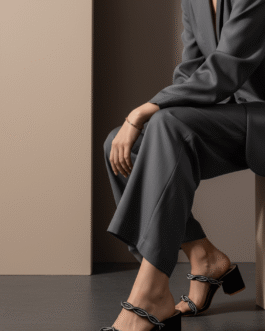 Black Fancy Slipper For Women