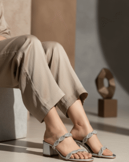 Silver Fancy Slipper For Ladies